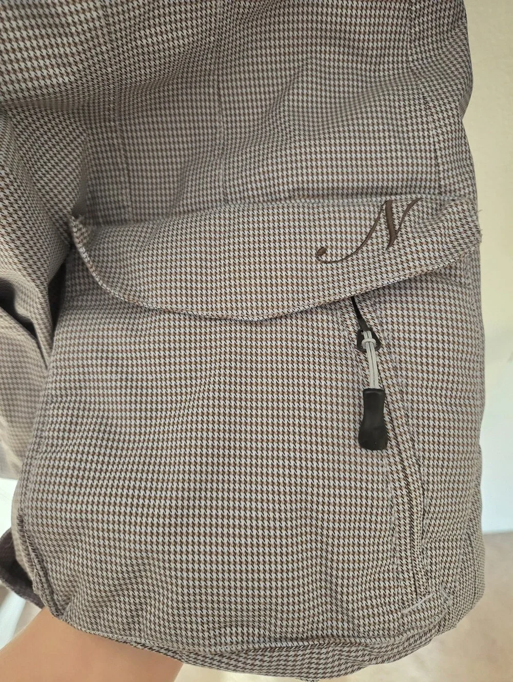 Light Grey Checkered Hooded Winter Parka